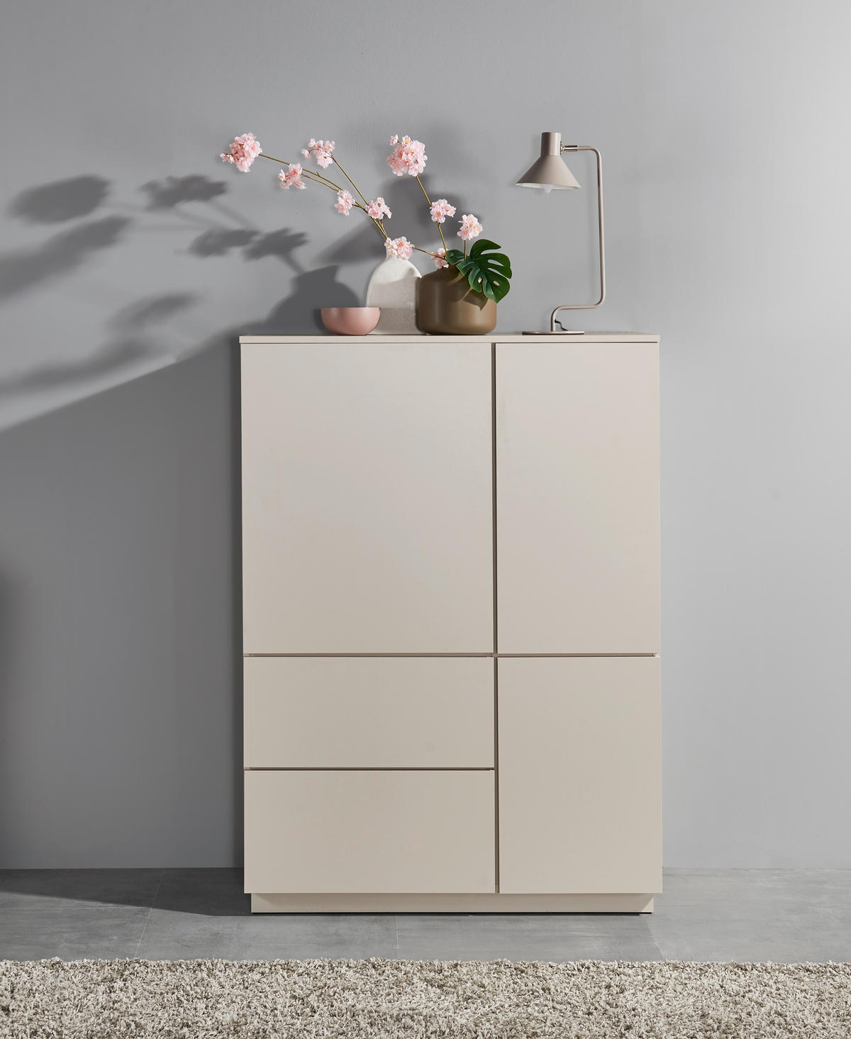 HIGHBOARD  103/142/38 cm 2 Schublade(n)  - Kaschmir, Design, Holzwerkstoff (103/142/38cm) - MID.YOU