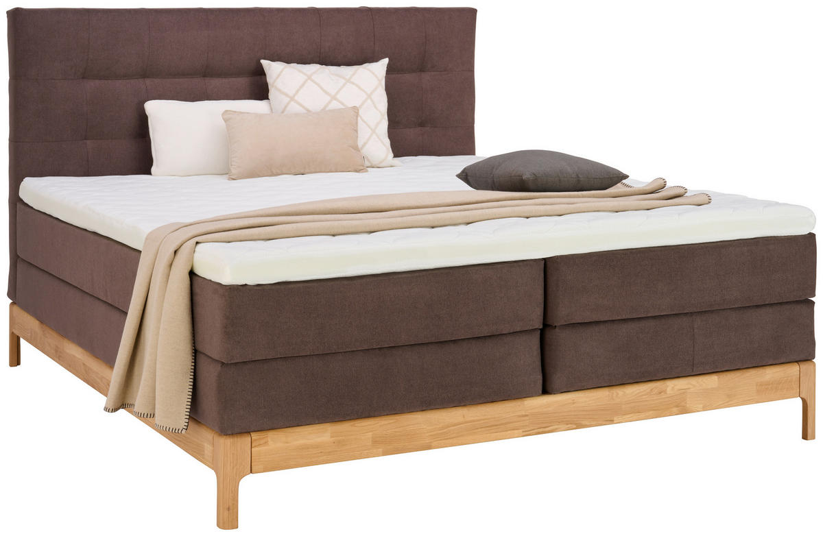 BOXSPRINGBETT 180/200 cm in Braun, Wildeiche von LINEA NATURA