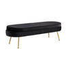 HOCKER in Textil Schwarz  - Goldfarben/Schwarz, MODERN, Textil/Metall (142/41/45cm) - Livetastic