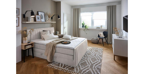 BOXSPRINGBETT 160/200 cm in Beige - Beige/Schwarz, KONVENTIONELL, Kunststoff/Textil (160/200cm) - Carryhome