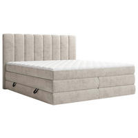 BOXSPRINGBETT 180/200 cm,  in Beige, Bettkasten, Matratzen, H2 + H3 = mittel + fest  - Beige/Schwarz, KONVENTIONELL, Kunststoff/Textil (180/200cm) - Carryhome