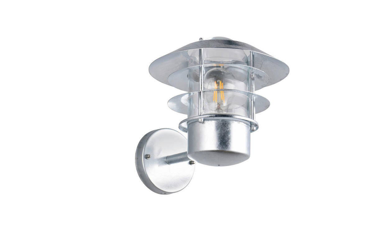 AUßENWANDLEUCHTE Ruvuma 23.5/22/26 cm  - Klar/Zinkfarben, KONVENTIONELL, Glas/Metall (23.5/22/26cm) - Trio Leuchten