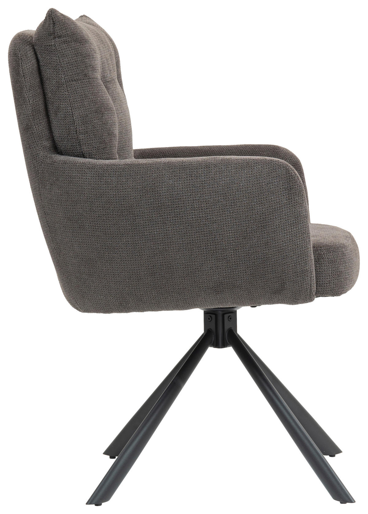 ARMLEHNSTUHL  in Eisen  - Dunkelgrau/Anthrazit, KONVENTIONELL, Textil/Metall (60/95/67cm) - MID.YOU