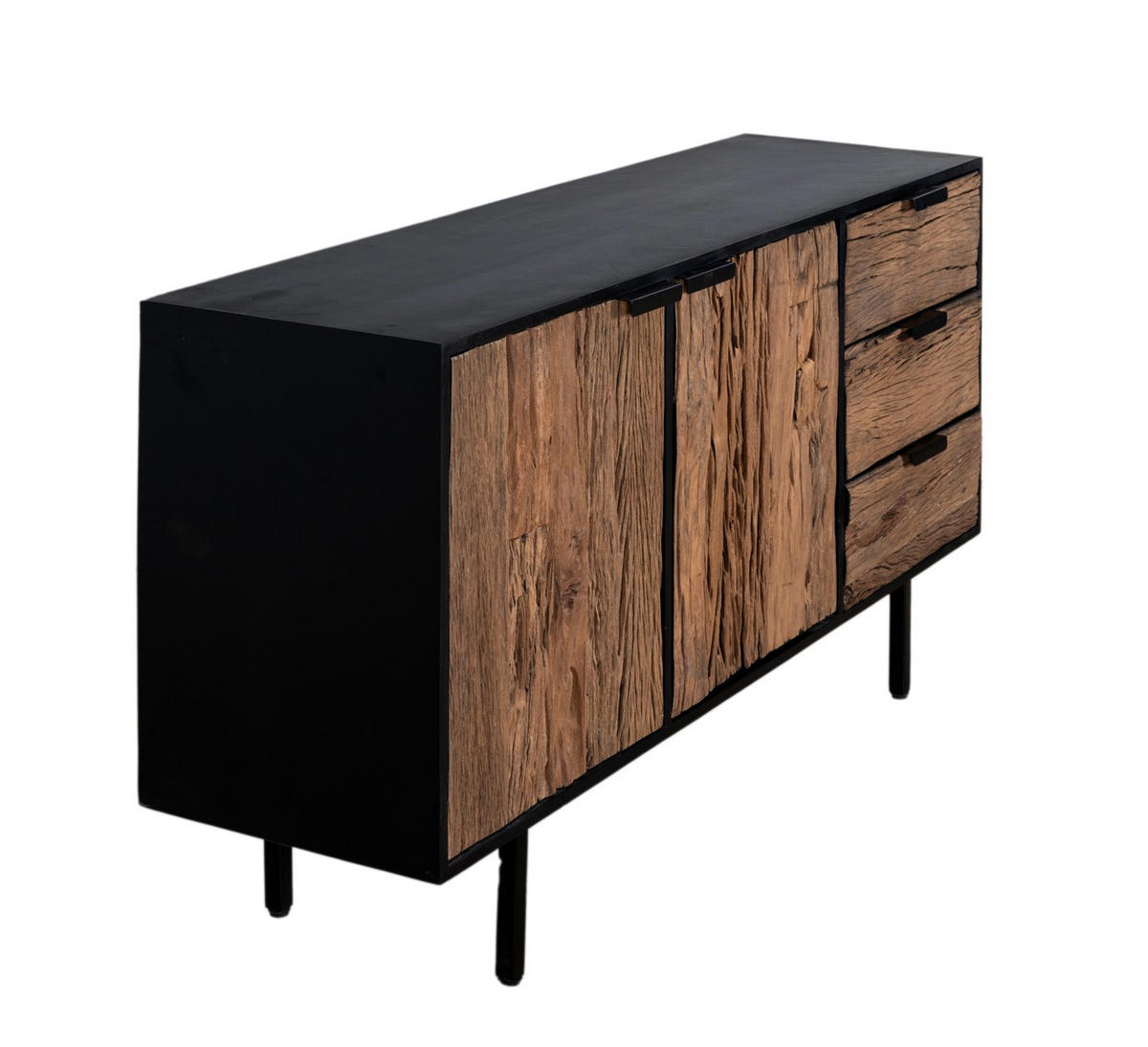 SIDEBOARD  in 150/75/40 cm  - Schwarz/Naturfarben, Design, Holz/Metall (150/75/40cm) - Livetastic