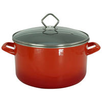 FLEISCHTOPF 5,5 L  - Rot, Basics, Glas/Metall (24cm)