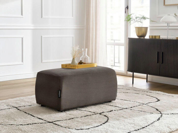 HOCKER ATILLA Cord Taupe  - Taupe/Schwarz, MODERN, Kunststoff/Textil (92/44/48cm)
