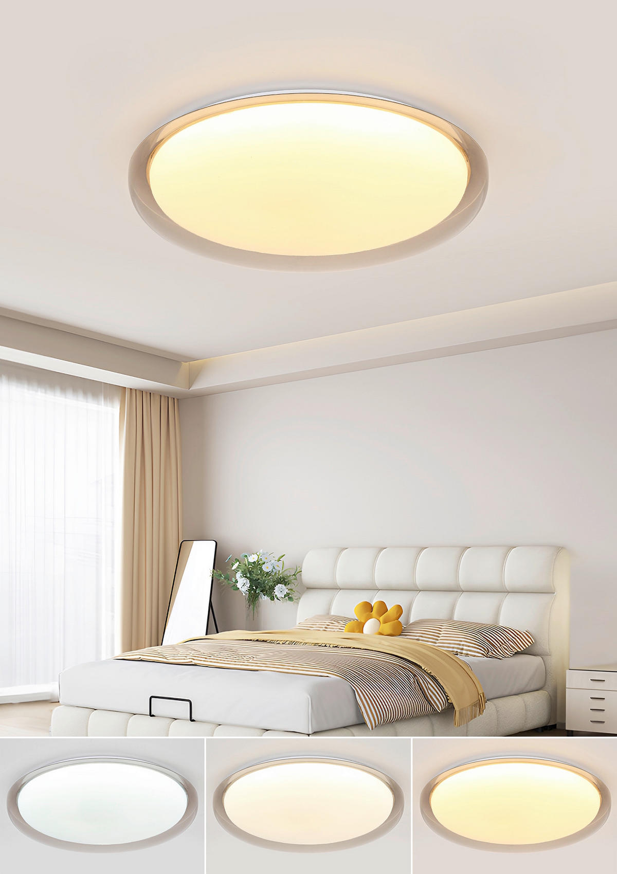 LED MENNYEZETI LÁMPA - áttetsző/fehér, Trend, műanyag/fém (50/9cm) - Novel