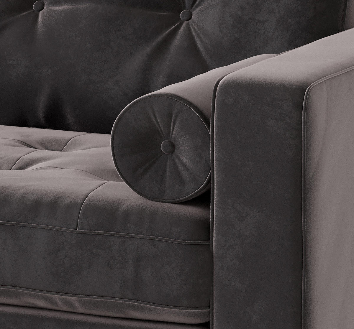 ECKSOFA Scott Anthrazit Flachgewebe  - Edelstahlfarben/Anthrazit, Design, Textil/Metall (259/206cm) - Livetastic