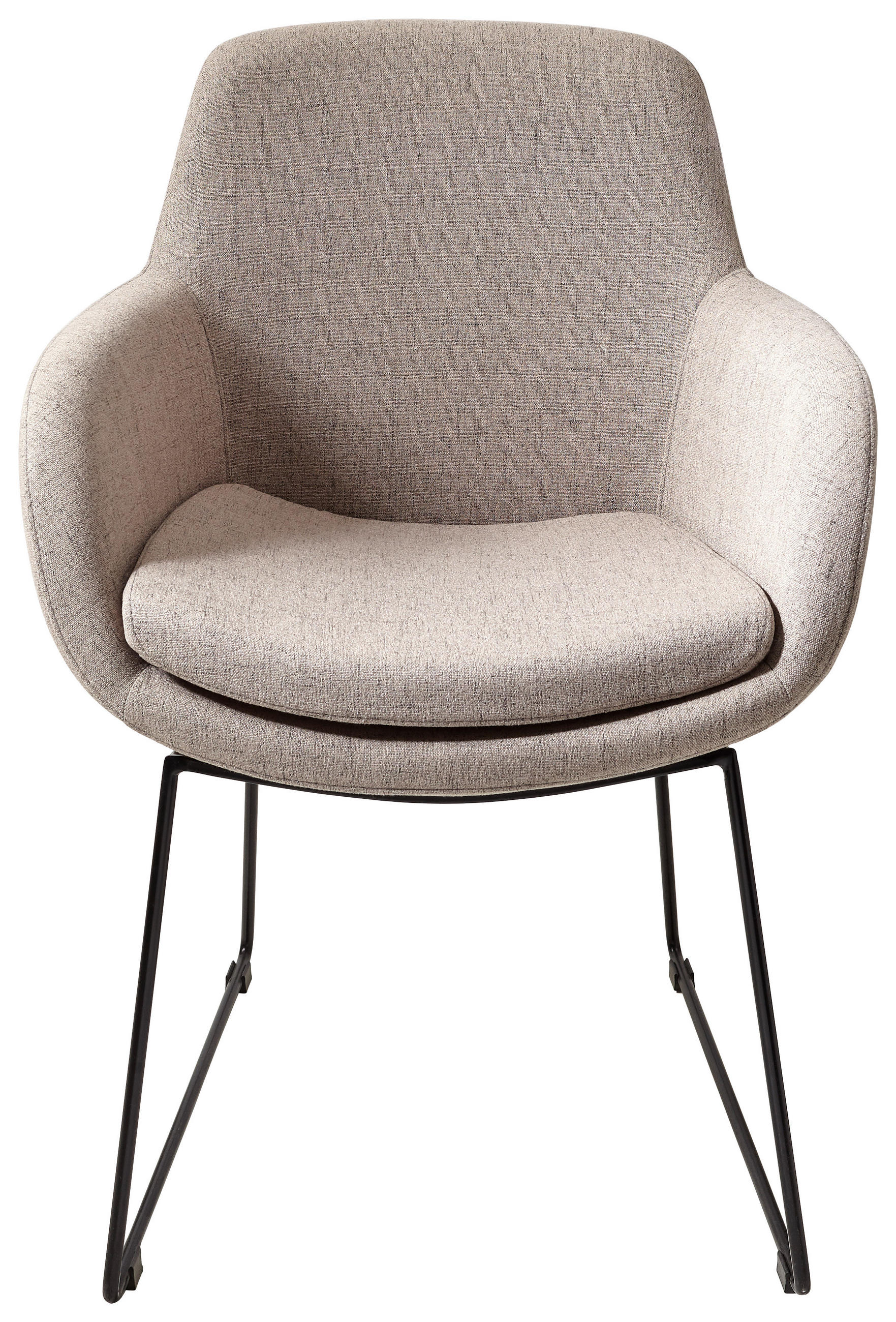 ARMLEHNSTUHL  in  - Taupe/Schwarz, Design, Textil/Metall (62/86/66cm) - Musterring