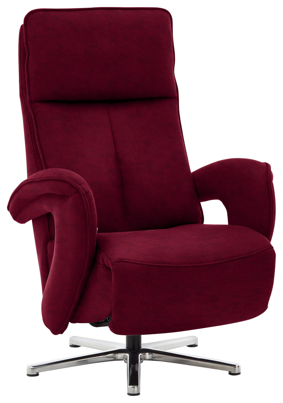 RELAXSESSEL Mikrofaser Kopfteilverstellung    - Bordeaux, Design, Textil/Metall (77/110/87cm) - Valdera