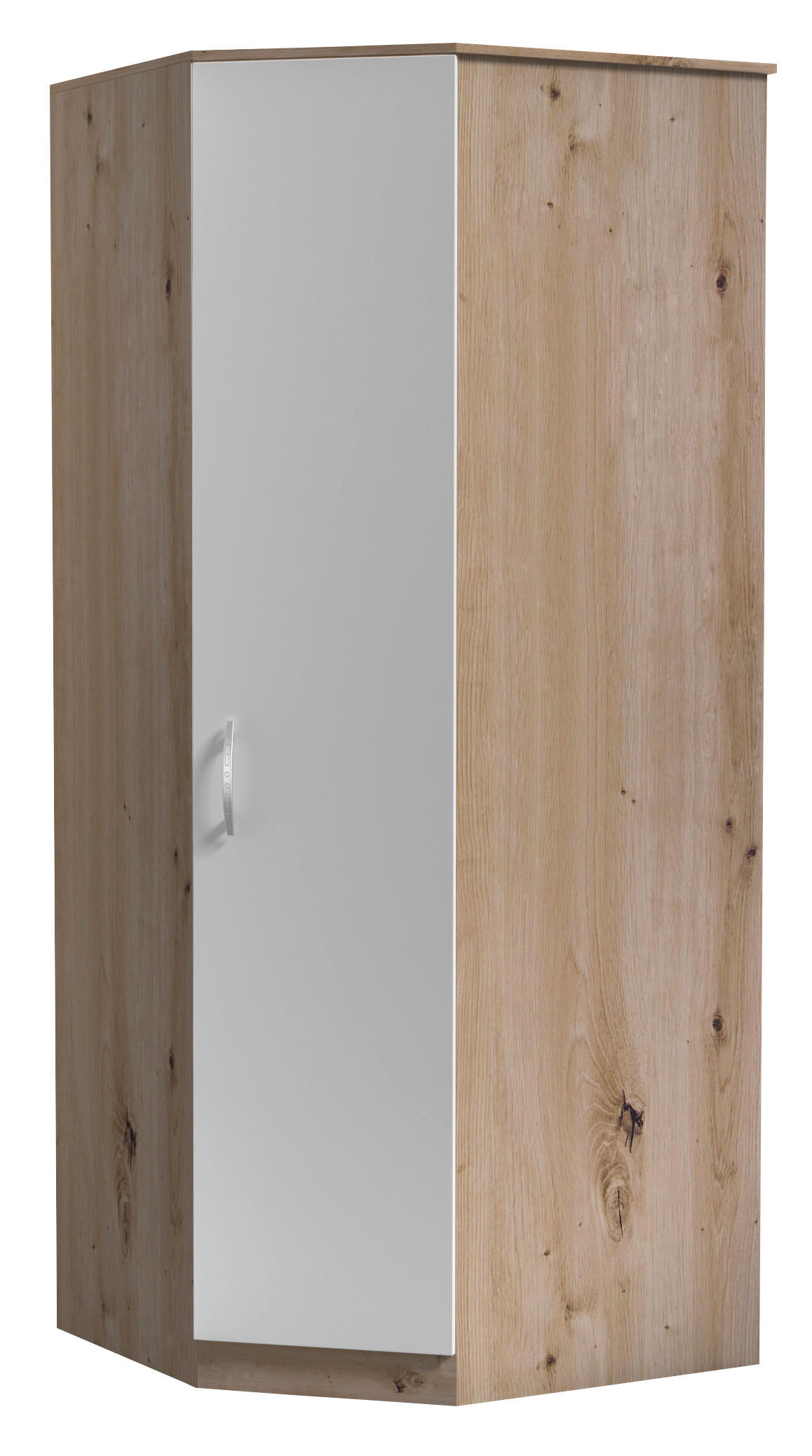 ORMAR KUTNI bijela, boje hrasta   - bijela/boje hrasta, Design, drvni materijal (84/200/84cm) - Boxxx
