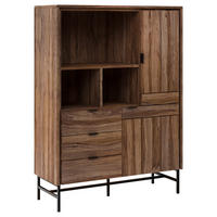 HIGHBOARD  94/129,4/38 cm 3 Schublade(n)  - Schwarz/Braun, Design, Holz/Metall (94/129,4/38cm) - Carryhome