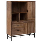 HIGHBOARD  94/129,4/38 cm 3 Schublade(n)  - Schwarz/Braun, Design, Holz/Metall (94/129,4/38cm) - Carryhome