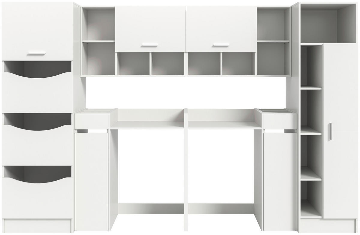 HAUSWIRTSCHAFTSRAUM 306/195/68 cm Weiss  - Weiss, Basics, Holzwerkstoff (306/195/68cm) - MID.YOU