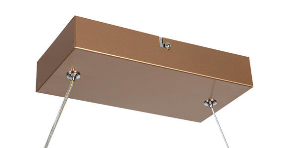 LED-HÄNGELEUCHTE Porec 71/27/150 cm  - Transparent/Cappuccino, Design, Kunststoff/Metall (71/27/150cm) - Novel