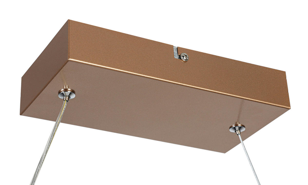 LED-HÄNGELEUCHTE Porec 71/27/150 cm  - Transparent/Cappuccino, Design, Kunststoff/Metall (71/27/150cm) - Novel