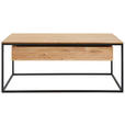 COUCHTISCH in Holz 100/60/41,5 cm  - Eichefarben/Schwarz, Design, Holz/Metall (100/60/41,5cm) - Novel
