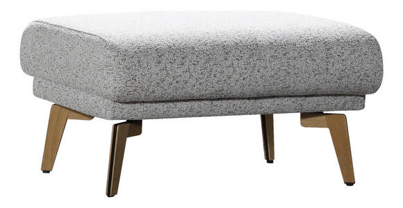 ECKSOFA Creme, Hellgrau Flachgewebe  - Eichefarben/Creme, Design, Holz/Textil (289/164cm) - Valnatura