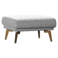 HOCKER Flachgewebe Creme, Hellgrau  - Eichefarben/Creme, Design, Holz/Textil (82/45/61cm) - Valnatura