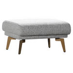 HOCKER Flachgewebe Creme, Hellgrau  - Eichefarben/Creme, Design, Holz/Textil (82/45/61cm) - Valnatura