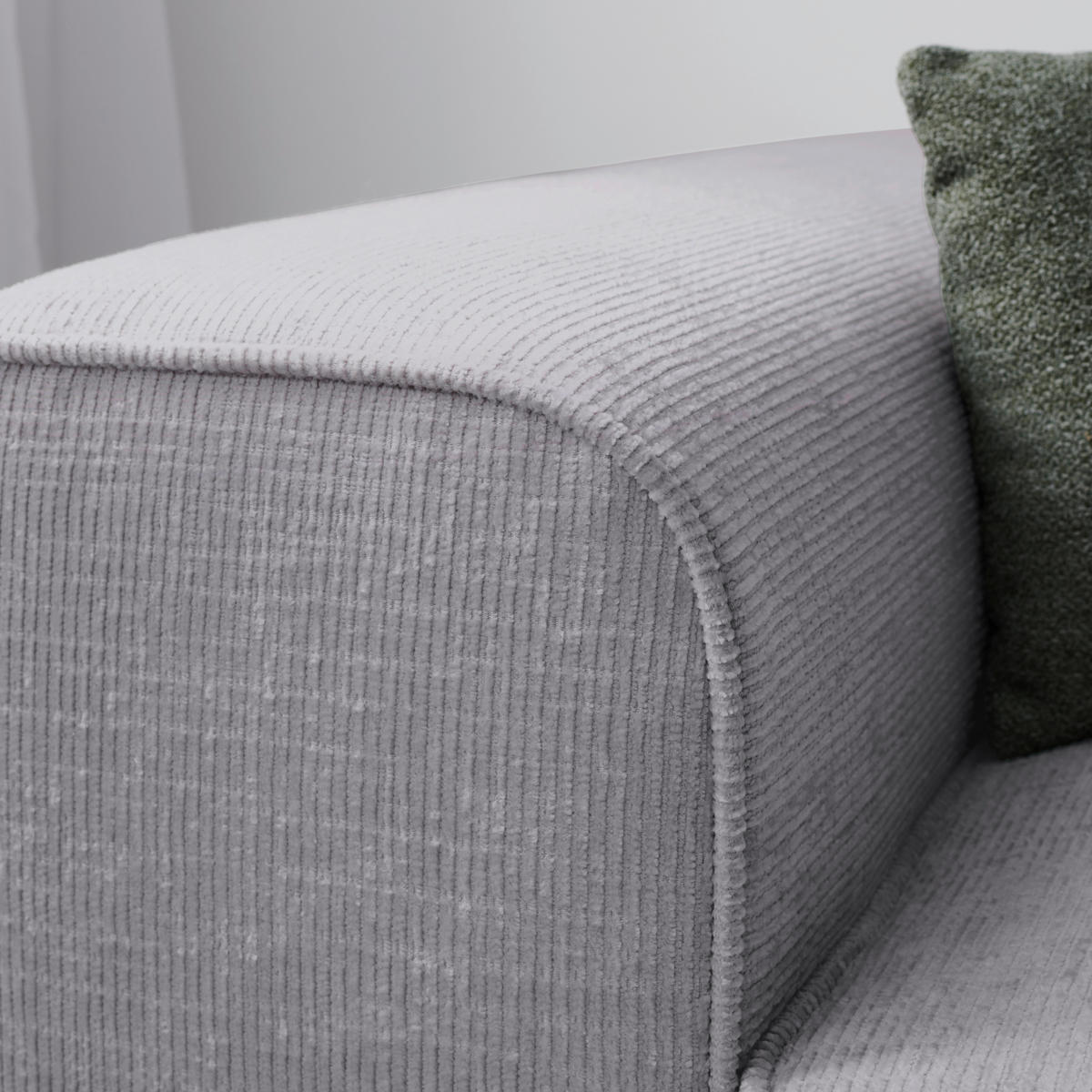 ECKSOFA in Plüsch Hellgrau  - Blaugrau/Hellgrau, Design, Kunststoff/Textil (288/152cm) - Xora