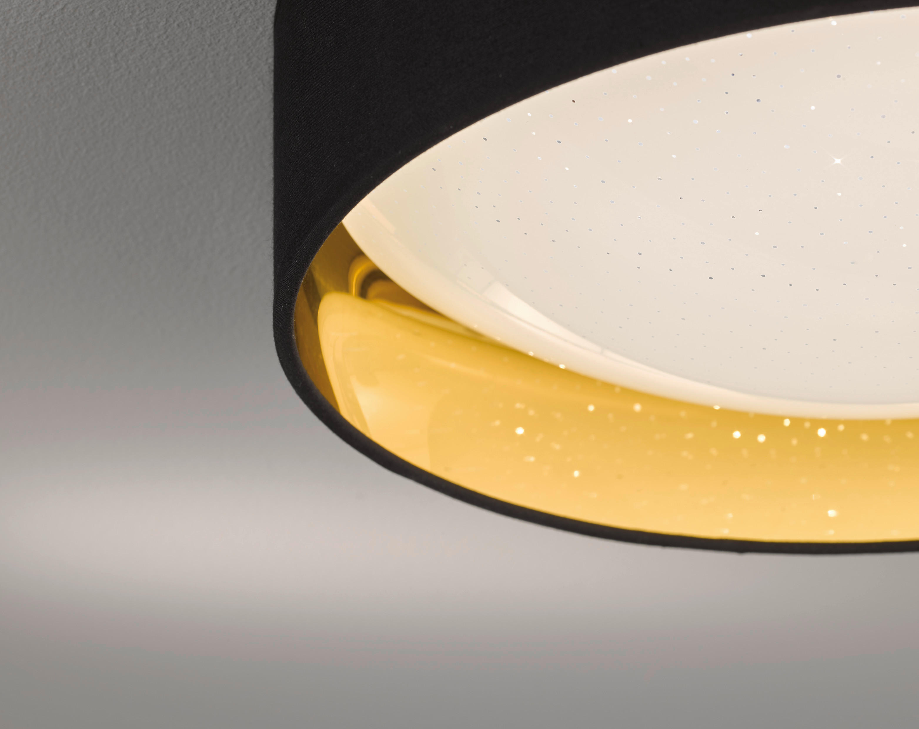 LED-DECKENLEUCHTE  - Goldfarben/Schwarz, Design, Kunststoff/Textil (60/13cm) - Fischer & Honsel
