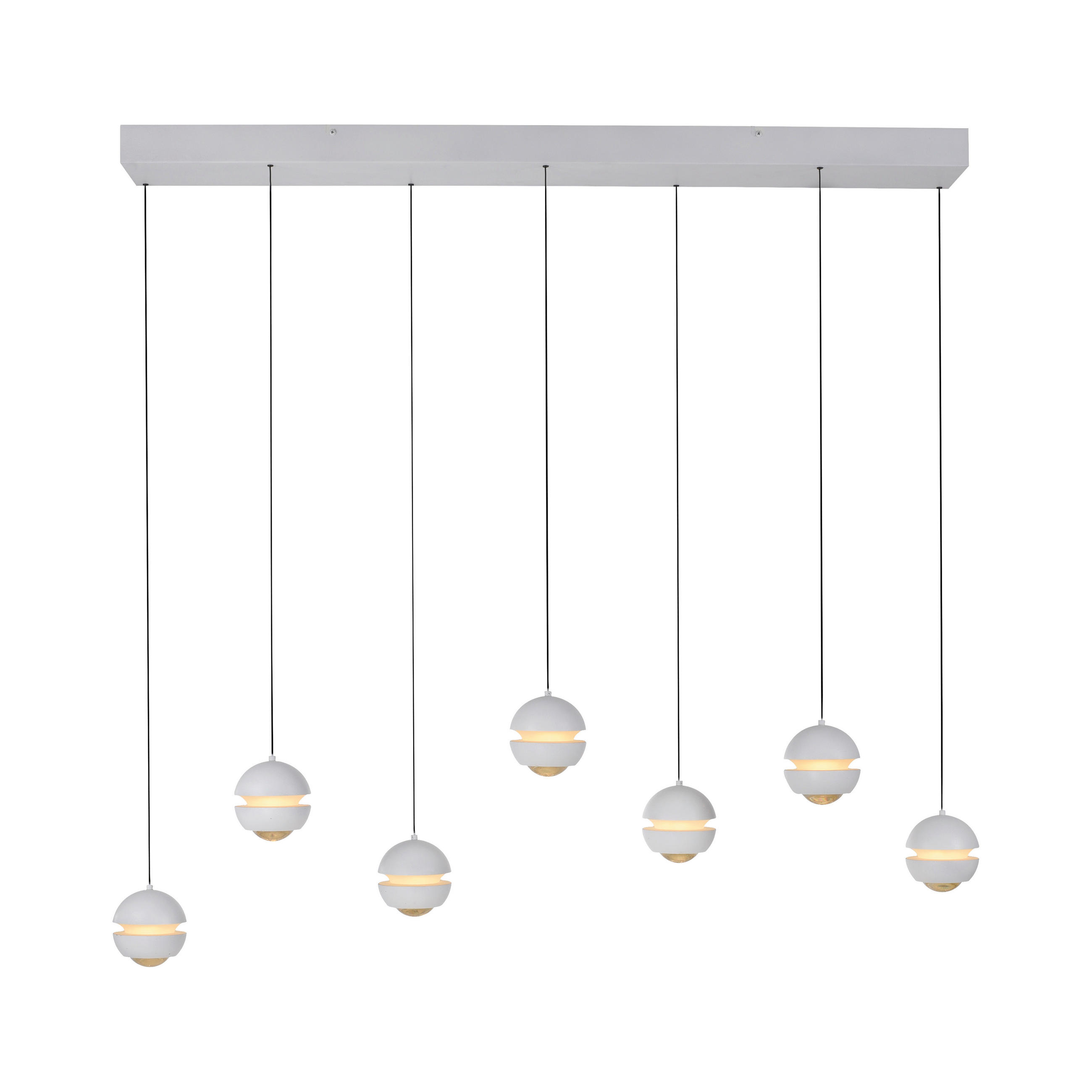 LED-PENDELLEUCHTE 90/30/220 cm  - Weiß, Design, Kunststoff/Metall (90/30/220cm) - Schöner Wohnen