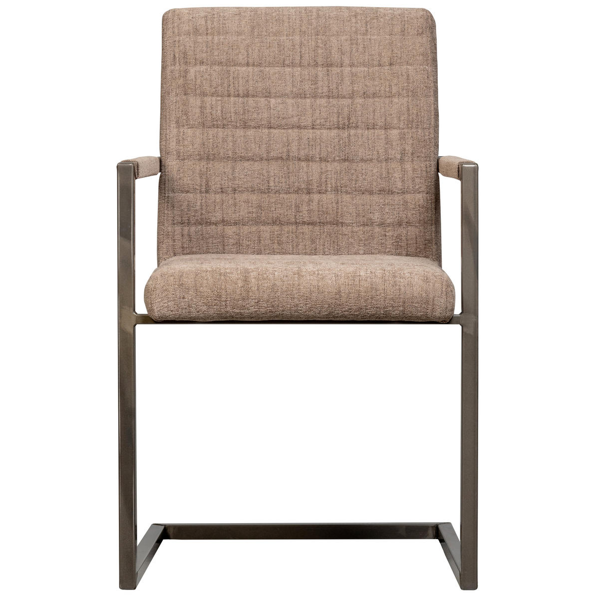 ARMLEHNSTUHL-SET 2 Stück  in Eisen Webstoff  - Schwarz/Braun, MODERN, Textil/Metall (54/87/62cm) - Livetastic