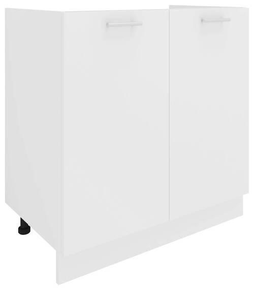 SPÜLENUNTERSCHRANK  in Weiß  - Alufarben/Weiß, KONVENTIONELL, Holzwerkstoff/Metall (80/82/46cm) - MID.YOU