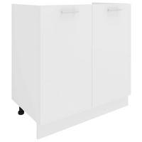 SPÜLENUNTERSCHRANK  in Weiß  - Alufarben/Weiß, KONVENTIONELL, Holzwerkstoff/Metall (80/82/46cm) - MID.YOU