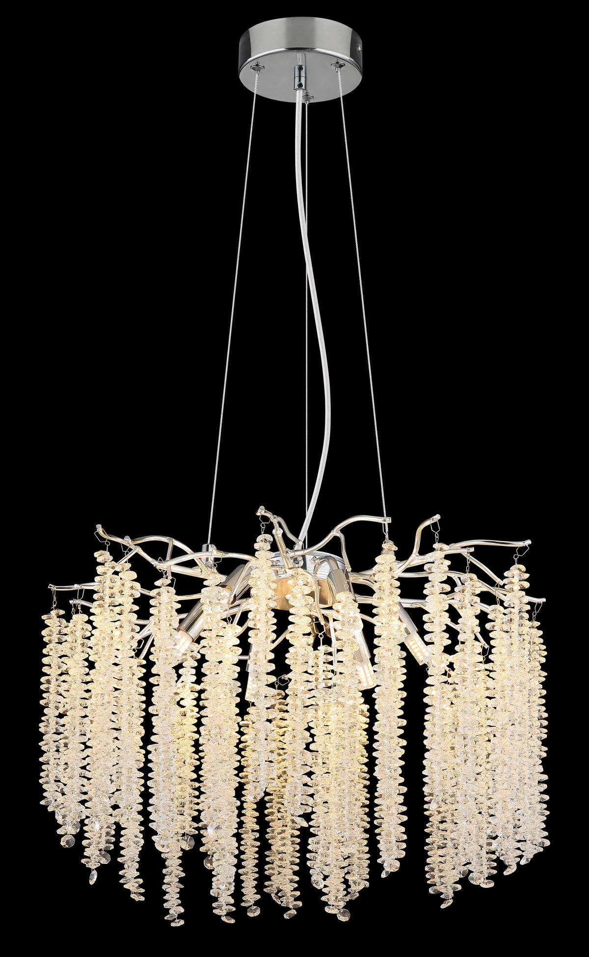 HÄNGELEUCHTE 50/120 cm  - Klar/Chromfarben, Design, Glas/Kunststoff (50/120cm) - Globo