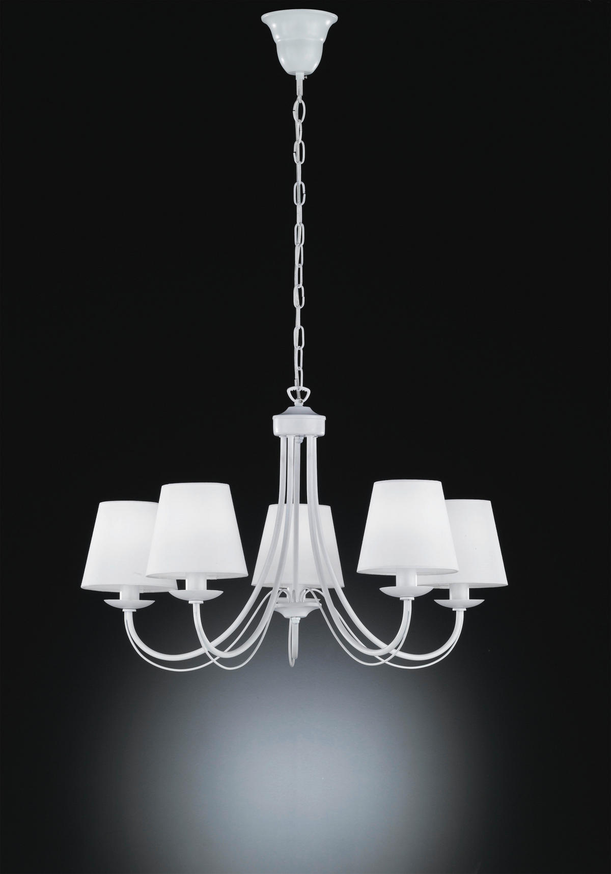 KRONLEUCHTER 70/150 cm   - Weiß, Natur, Textil/Metall (70/150cm) - Trio Leuchten