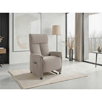 RELAXSESSEL TV CREMONA COMFORT E L3 Chenille Kopfteilverstellung, Fußteilverstellung, Rücken echt    - Taupe/Schwarz, Basics, Kunststoff/Textil (76/114/84cm) - Sit & More