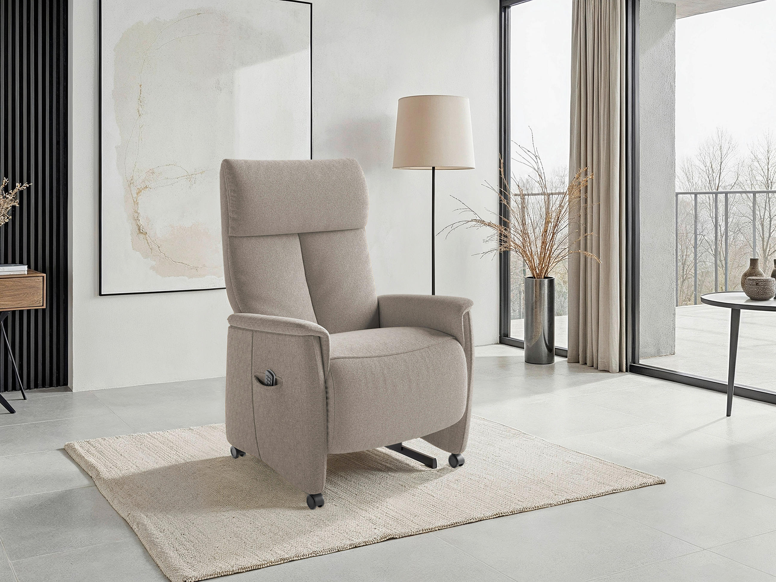 Sit & More RELAXAČNÍ KŘESLO, textil, šedohnědá