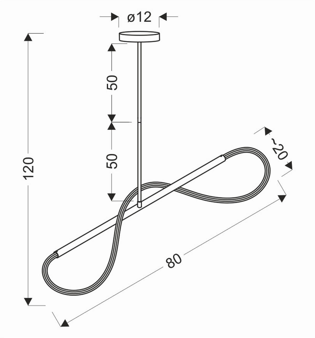 LED-PENDELLEUCHTE 80/15/120 cm  - Goldfarben/Weiß, Design, Kunststoff/Metall (80/15/120cm)