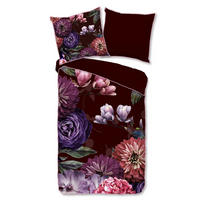 WENDEBETTWÄSCHE Bloomie Satin 155/220 cm  - Bordeaux/Rot, Natur, Textil (155/220cm)