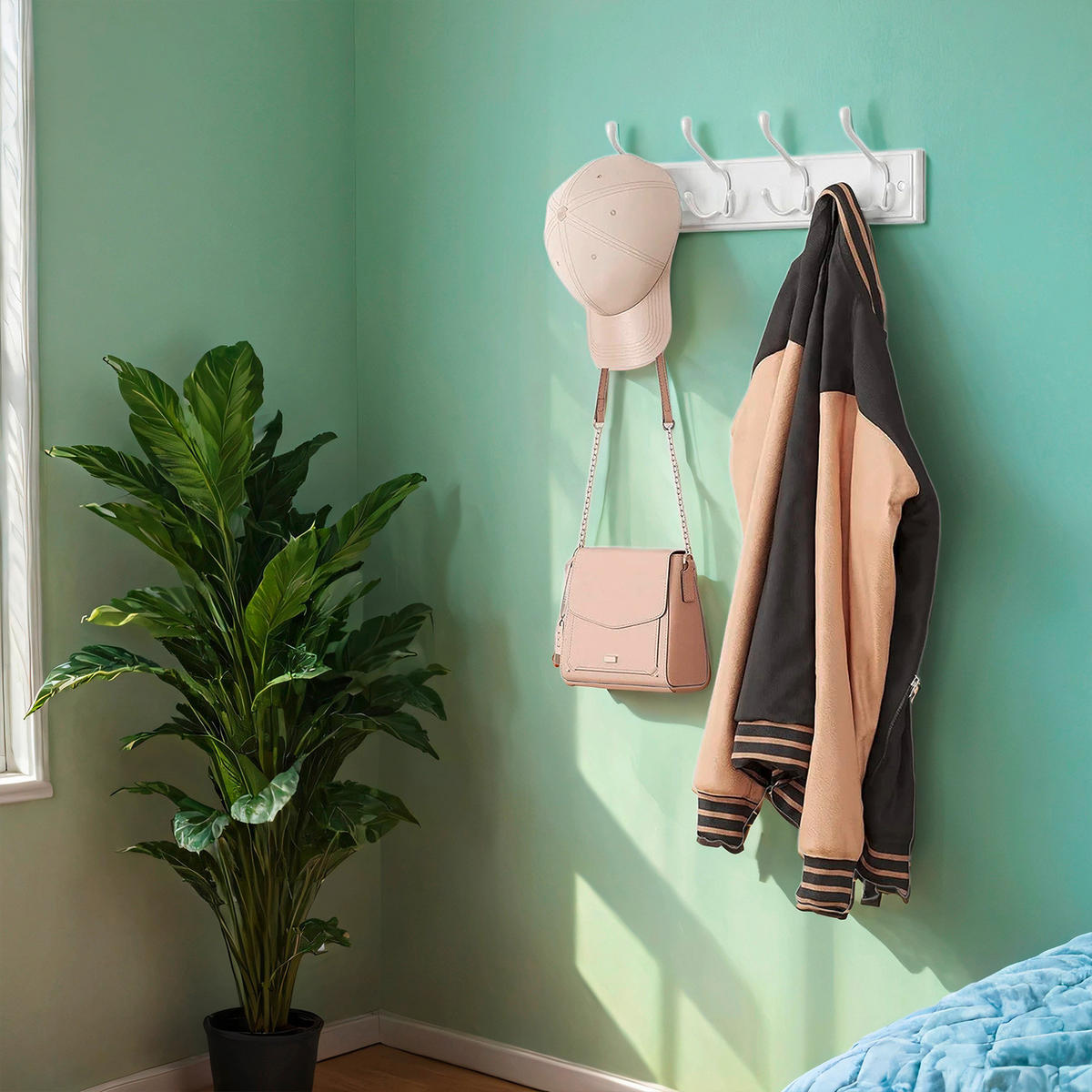 WANDGARDEROBE  in Weiß  - Weiß, Basics, Holzwerkstoff/Metall (40/7cm)