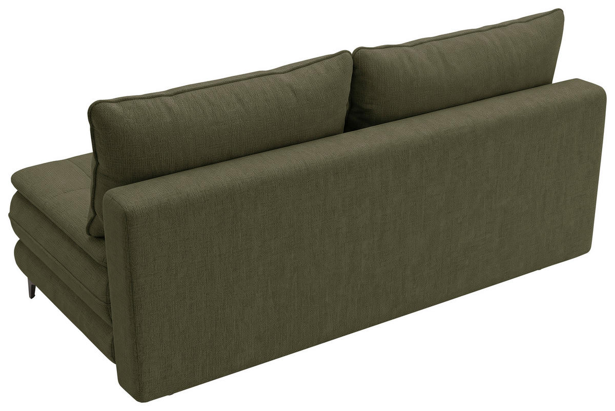 SCHLAFSOFA Chenille Dunkelgrün  inkl. Bettkasten, Schlaffunktion, Topper  - Dunkelgrün/Schwarz, Design, Textil/Metall (200/95/92cm) - Stylife