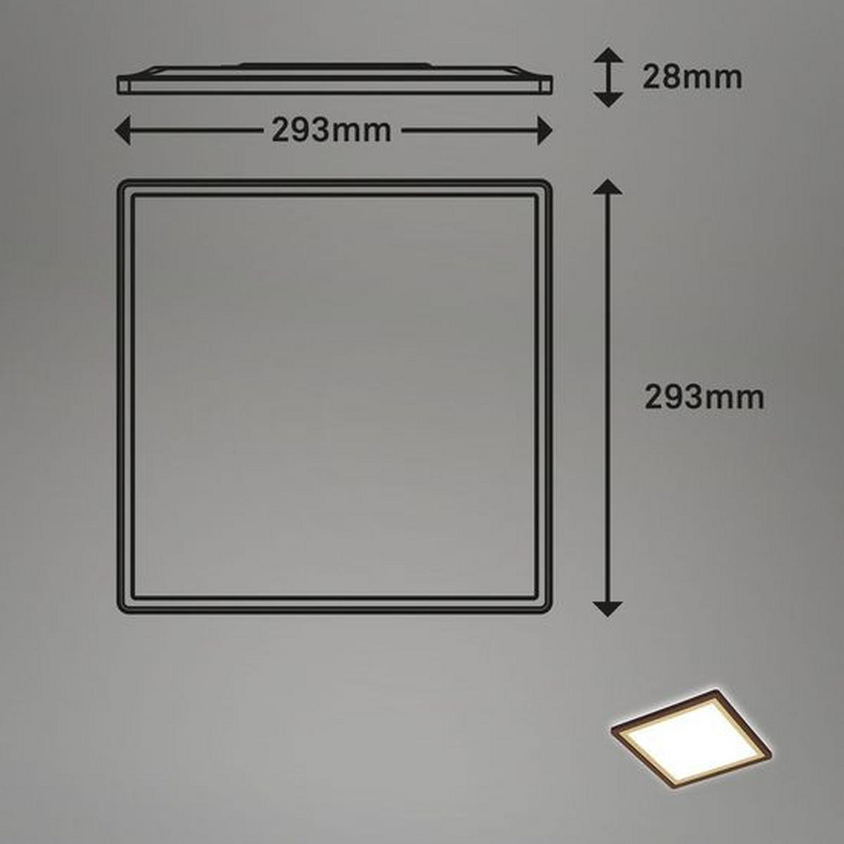 LED-PANEL   //4000 K// - rjava, Basics, umetna masa (29,3/29,3/2,8cm)