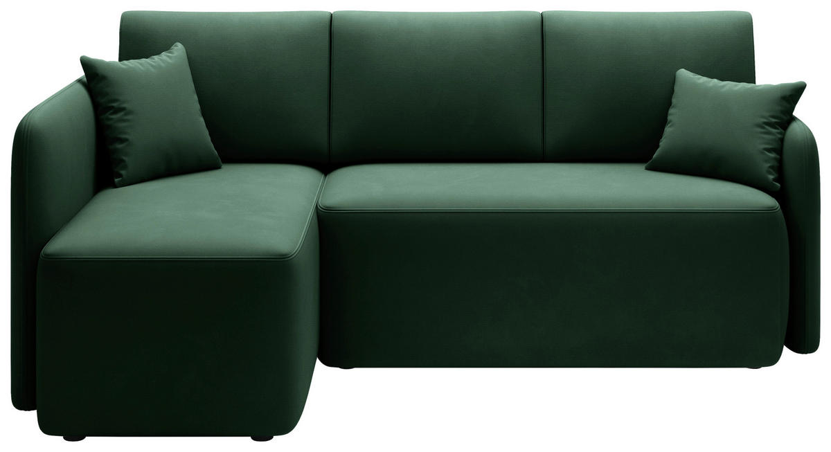 ECKSOFA Plüsch Grün  - Schwarz/Grün, Design, Kunststoff/Textil (150/206cm) - P & B