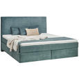 BOXSPRINGBETT 180/200 cm  in Azurblau  - Azurblau/Schwarz, Design, Kunststoff/Textil (180/200cm) - Hom`in