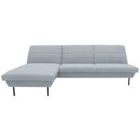 ECKSOFA Looks IX Hellblau Webstoff  - Schwarz/Hellblau, Design, Textil/Metall (168/274cm) - LOOKS by W.Joop