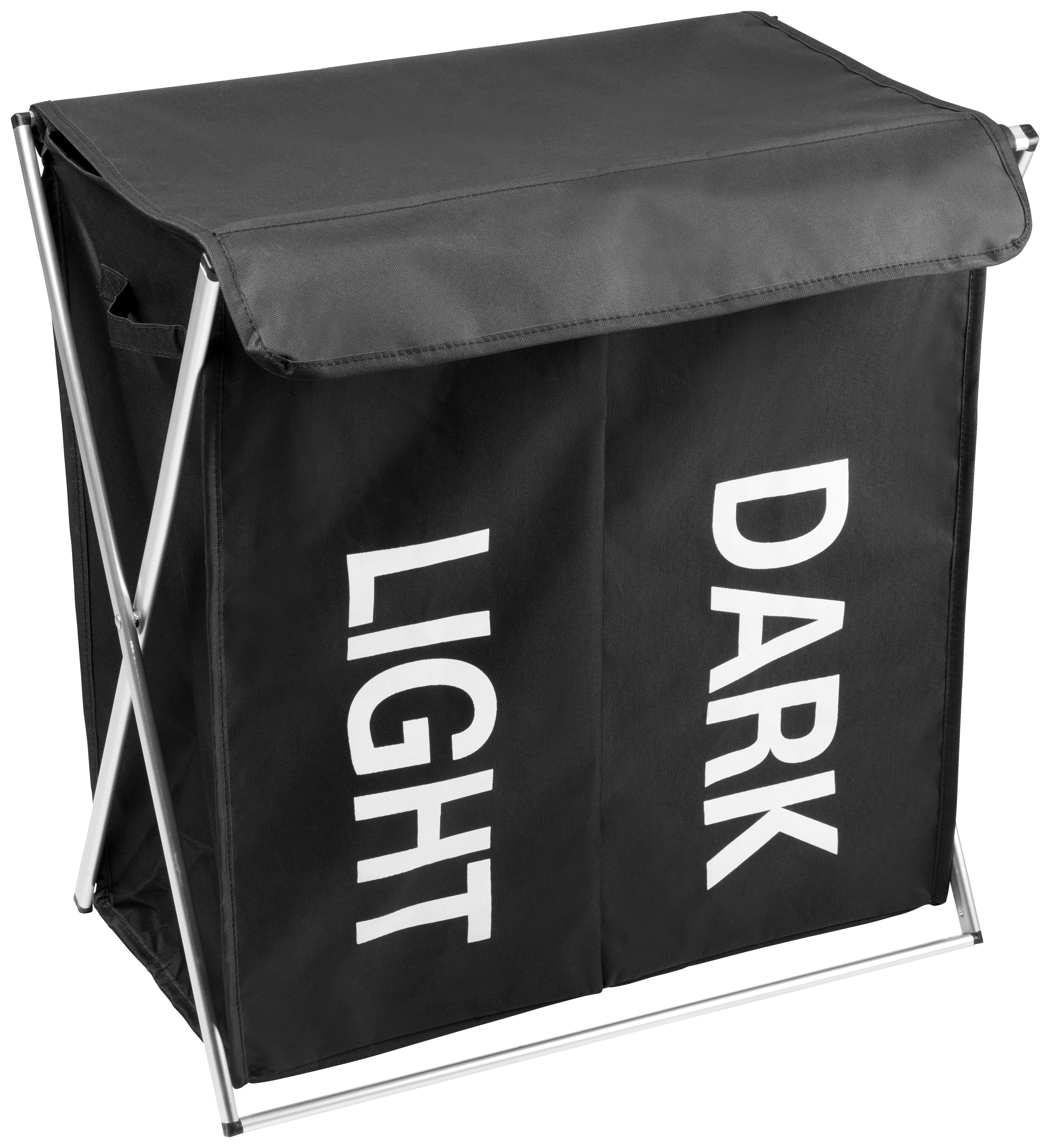 COȘ RUFE - negru, Basics, plastic/metal (56/60/32cm) - Ambia Home