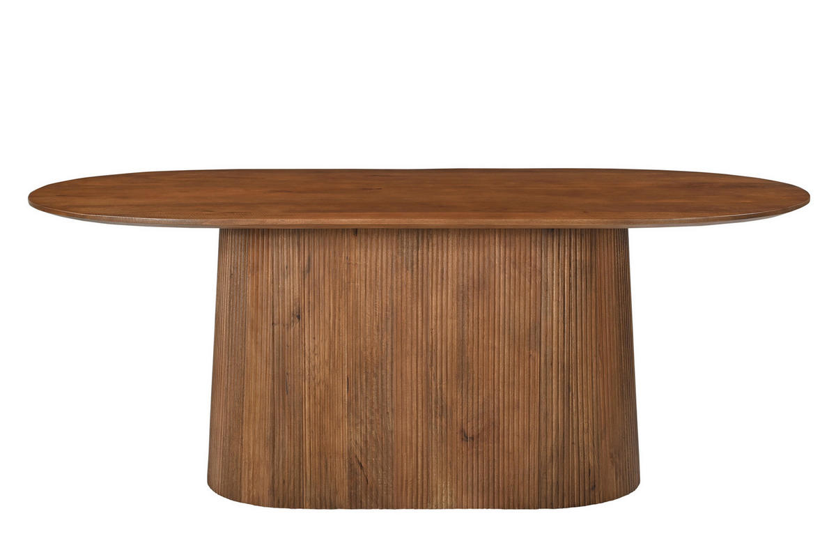 ESSTISCH 200/100/76 cm Echtholz  Holz oval Naturfarben  - Naturfarben, MODERN, Holz (200/100/76cm) - MID.YOU