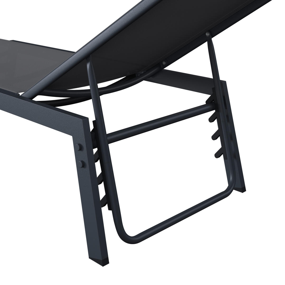 GARTENLIEGE 59/95/160 cm  - Anthrazit, MODERN, Textil/Metall (59/95/160cm) - Ambia Garden