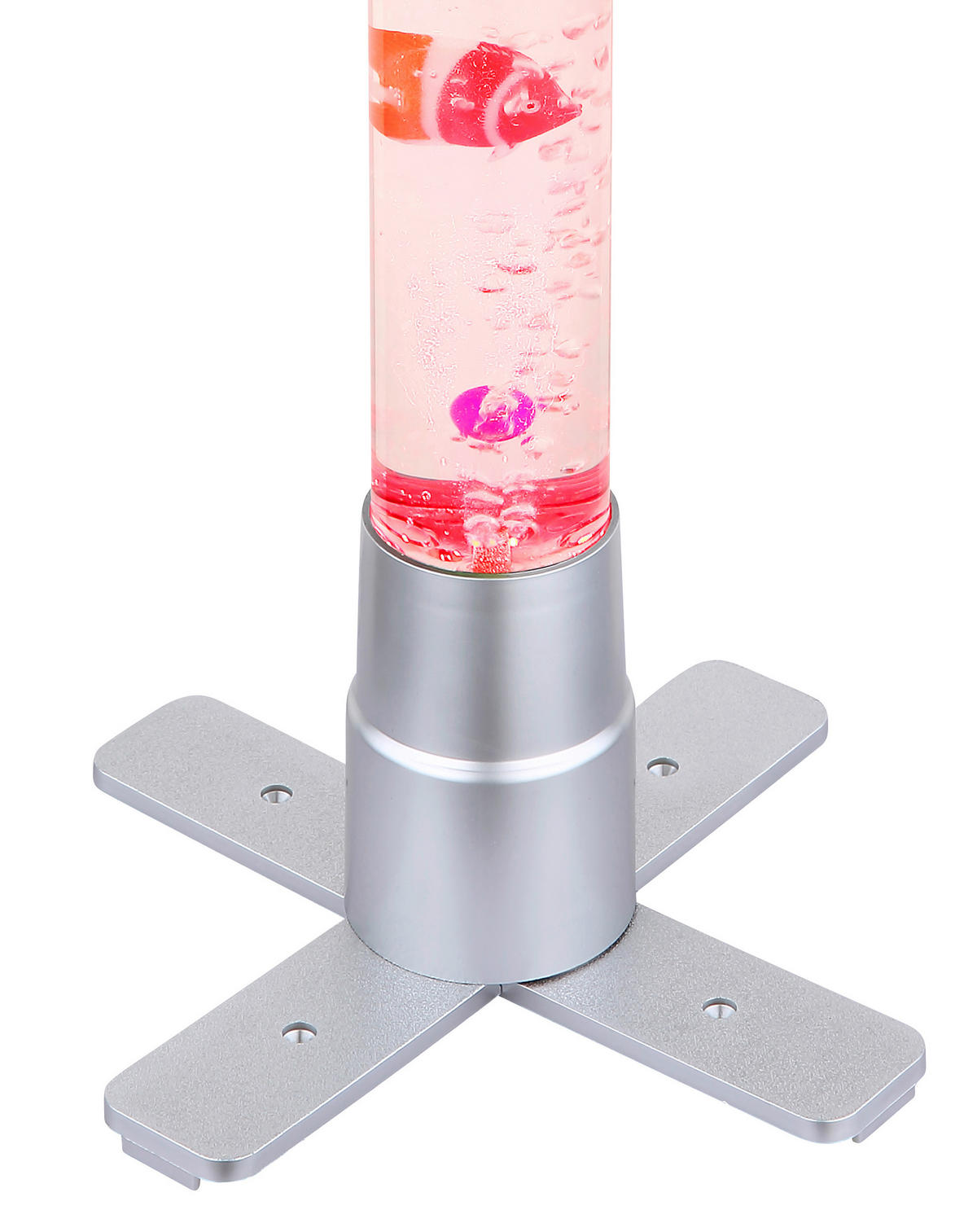 LED-STEHLEUCHTE - Klar/Silberfarben, Basics, Kunststoff (24,6/24,6/61,1cm) - Globo