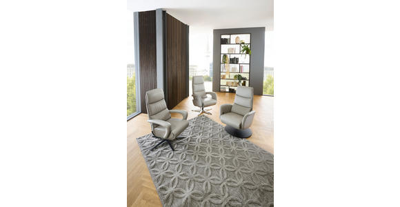 RELAXSESSEL in Leder Greige  - Greige/Schwarz, Design, Leder/Metall (76/108/86cm) - Dieter Knoll