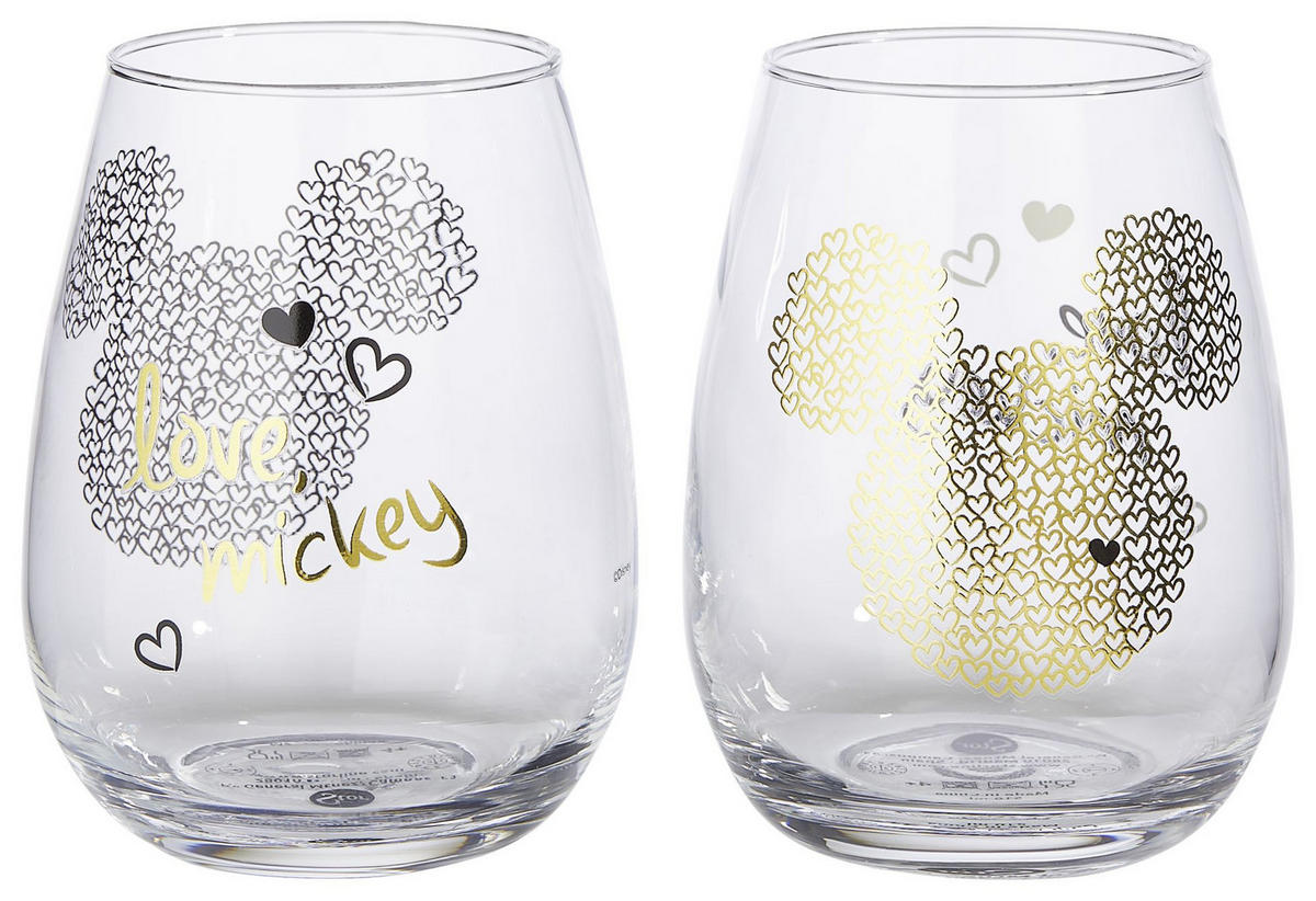 GLÄSERSET Mickey Mouse   - Goldfarben/Schwarz, Basics, Glas (0,5 x 2l) - Disney