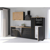 KÜCHENLEERBLOCK 280 cm   in Schwarz, Eiche Artisan  - Schwarz/Eiche Artisan, Design, Holzwerkstoff/Kunststoff (280cm) - P & B