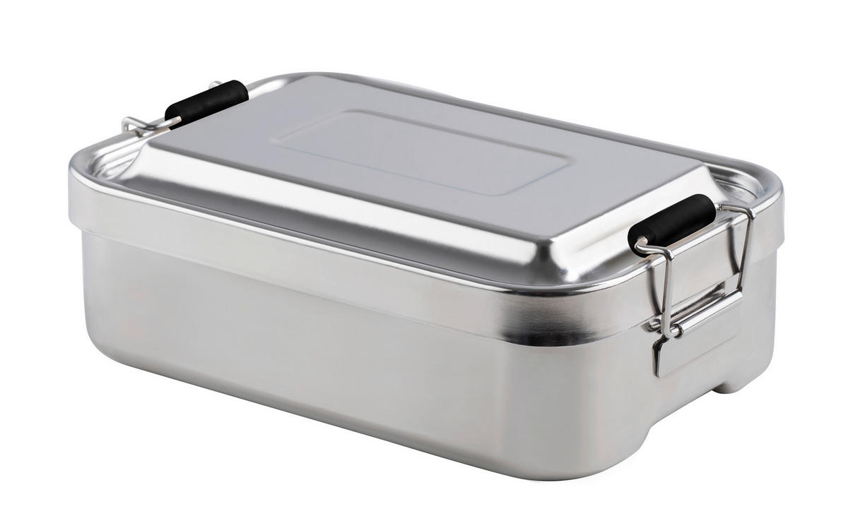 JAUSENBOX  - Edelstahlfarben, Basics, Metall (23/15/7,5cm) - Kelomat